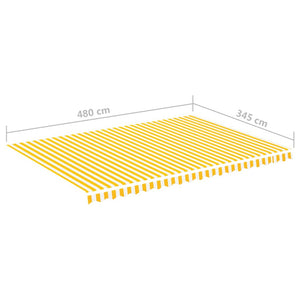 vidaXL Markisenbespannung Gelb und Weiß 5x3,5 m