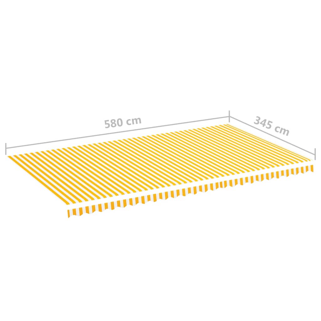 vidaXL Markisenbespannung Gelb und Weiß 6x3,5 m