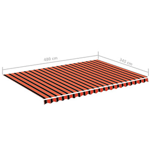 vidaXL Markisenbespannung Orange und Braun 5x3,5 m