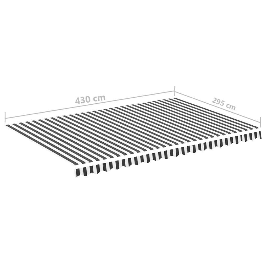 Markisenbespannung Anthrazit und Weiß 4,5x3 m Stilecasa