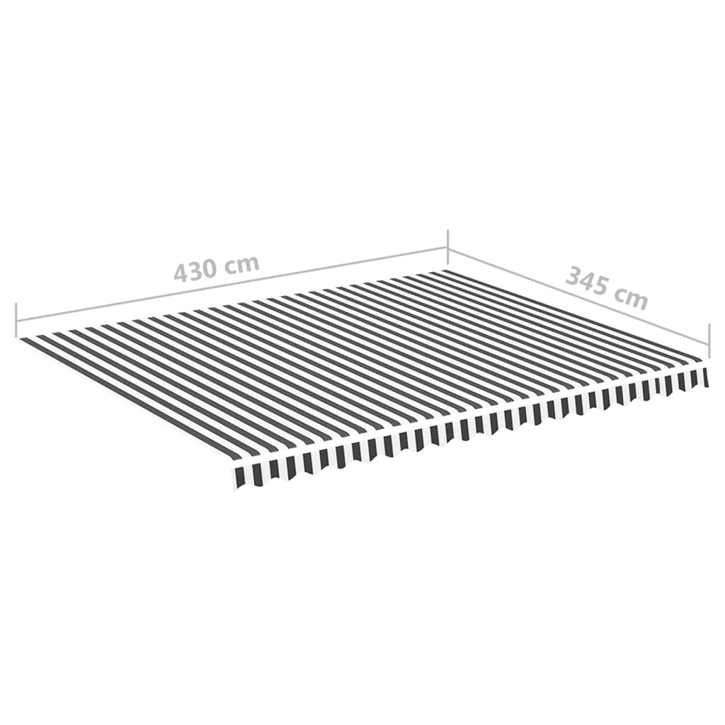 vidaXL Markisenbespannung Anthrazit und Weiß 4,5x3,5 m