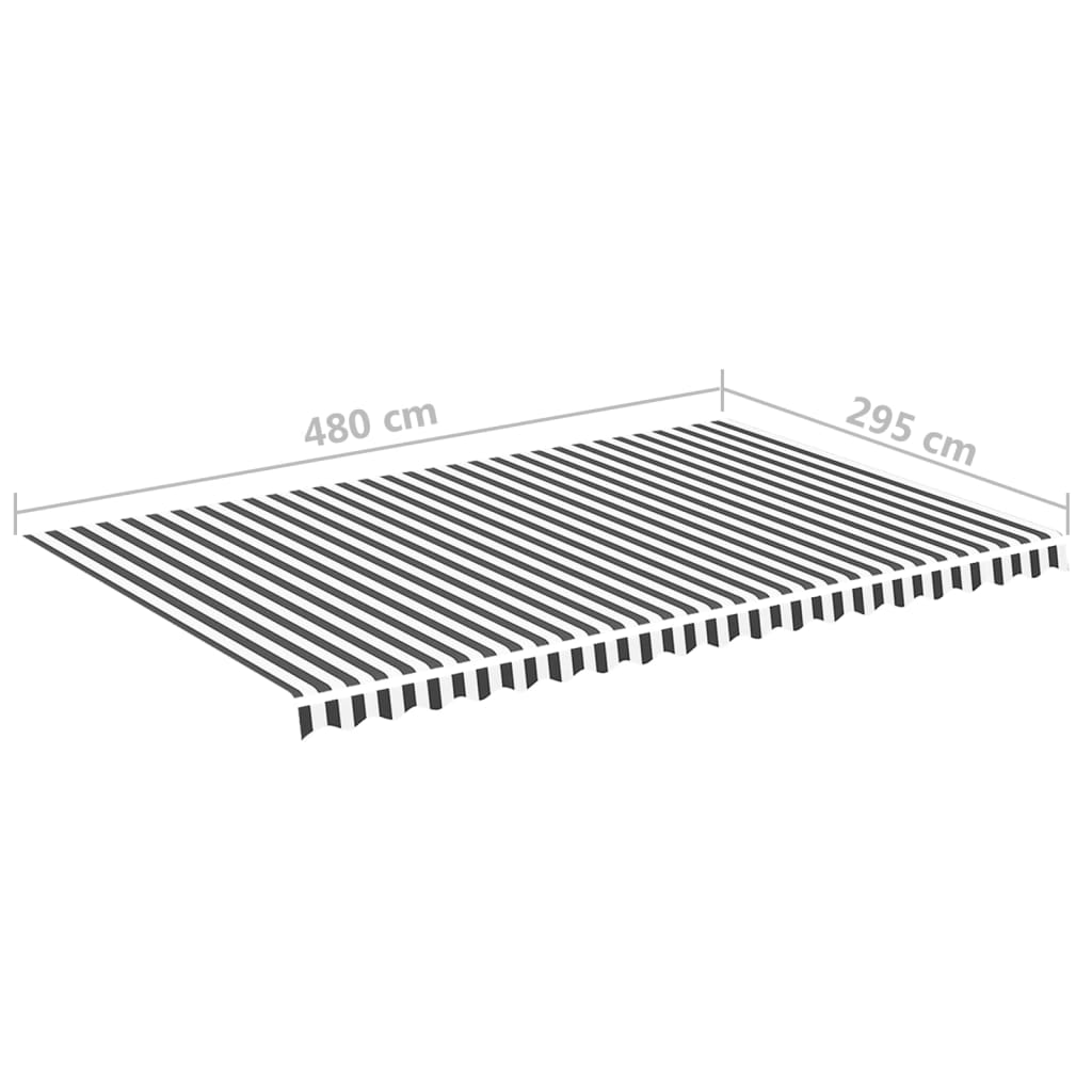 Markisenbespannung Anthrazit und Weiß 5x3 m Stilecasa