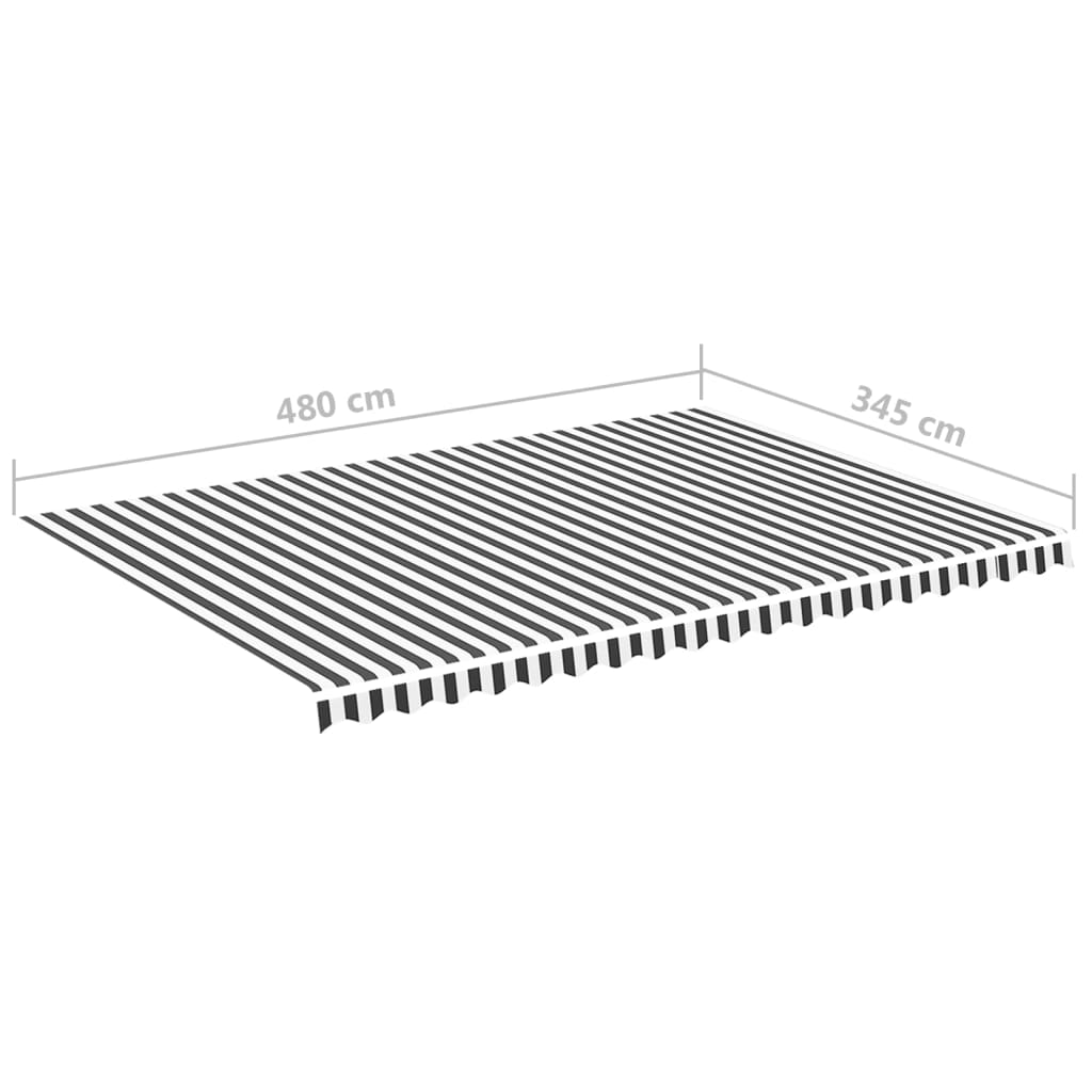 vidaXL Markisenbespannung Anthrazit und Weiß 5x3,5 m