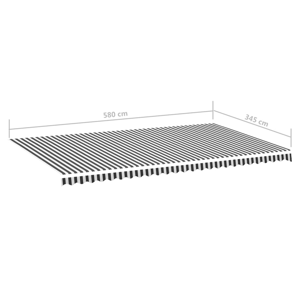 vidaXL Markisenbespannung Anthrazit und Weiß 6x3,5 m