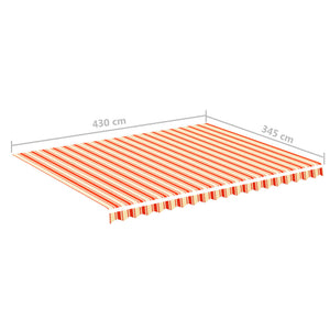 vidaXL Markisenbespannung Gelb und Orange 4,5x3,5 m