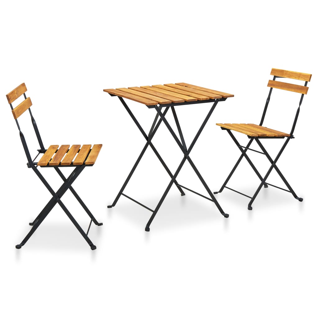 vidaXL 3-tlg. Bistro-Set Klappbar Massivholz Akazie