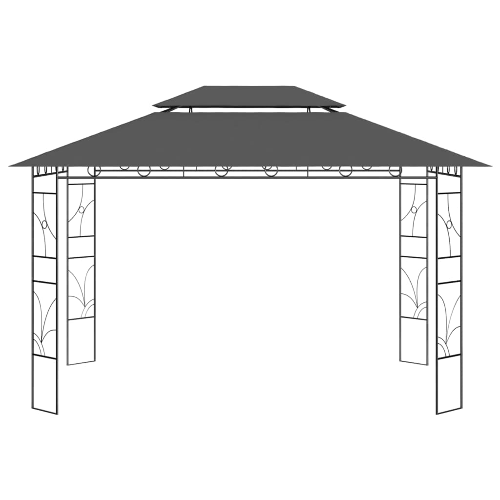 Pavillon 4x3x2,7 m Anthrazit 160 g/m² Stilecasa