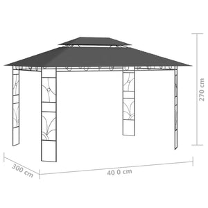 Pavillon 4x3x2,7 m Anthrazit 160 g/m² Stilecasa