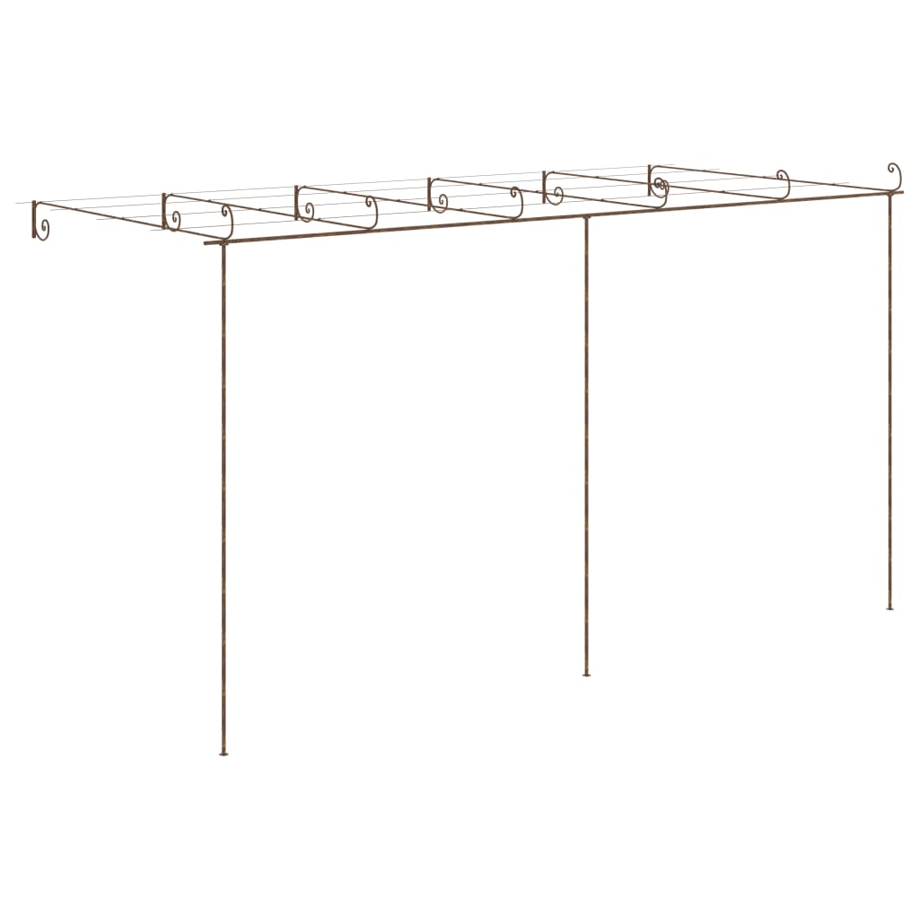 Garten-Pergola Antik-Braun 6x3x2,5 m Eisen