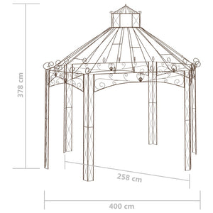 Gartenpavillon Antik-Braun 400x258x378 cm Eisen Stilecasa