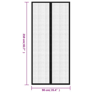 vidaXL Fliegengitter-Türvorhänge 2 Stk. Magnet Schwarz 210x90 cm