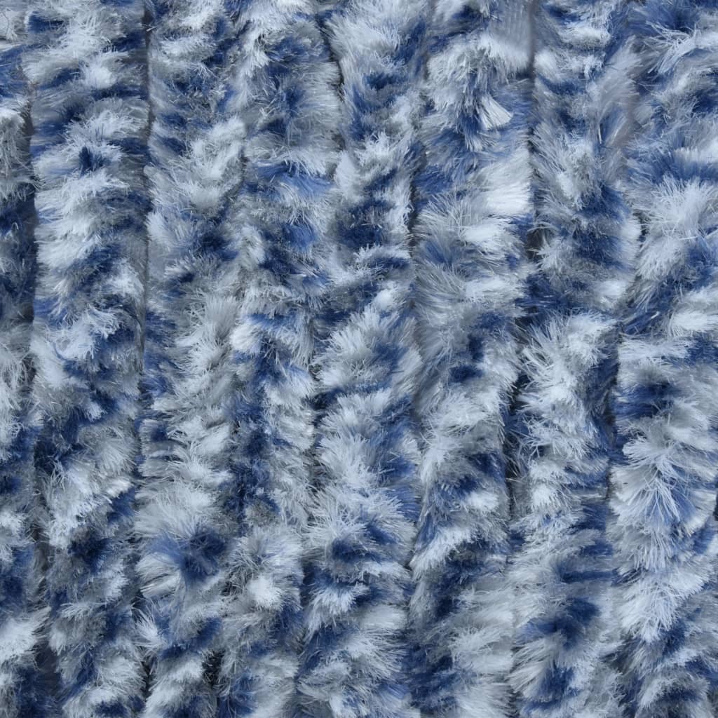 vidaXL Insektenschutz-Vorhang Blau und Weiß 90x200 cm Chenille