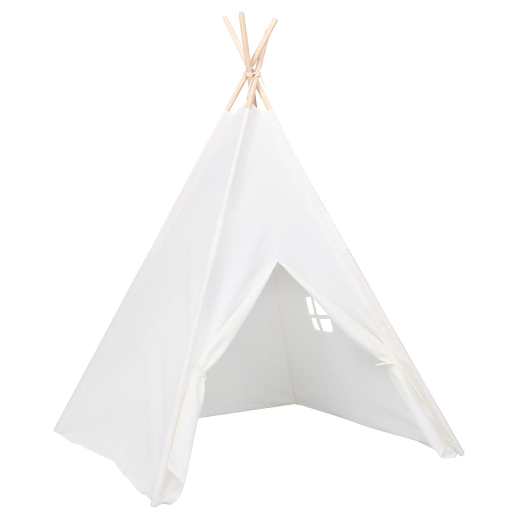 Kinder Tipi-Zelt mit Tasche Pfirsichhaut Weiß 120x120x150 cm Stilecasa