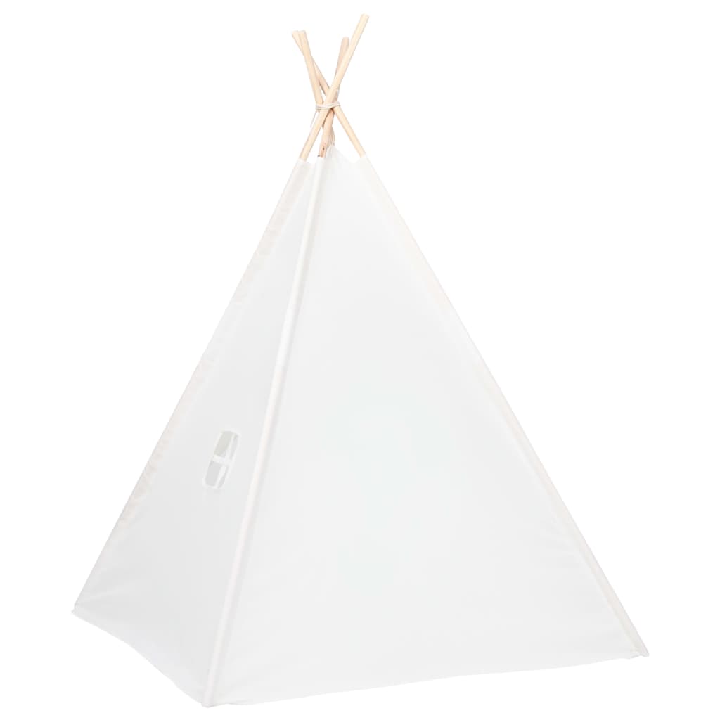 Kinder Tipi-Zelt mit Tasche Pfirsichhaut Weiß 120x120x150 cm Stilecasa