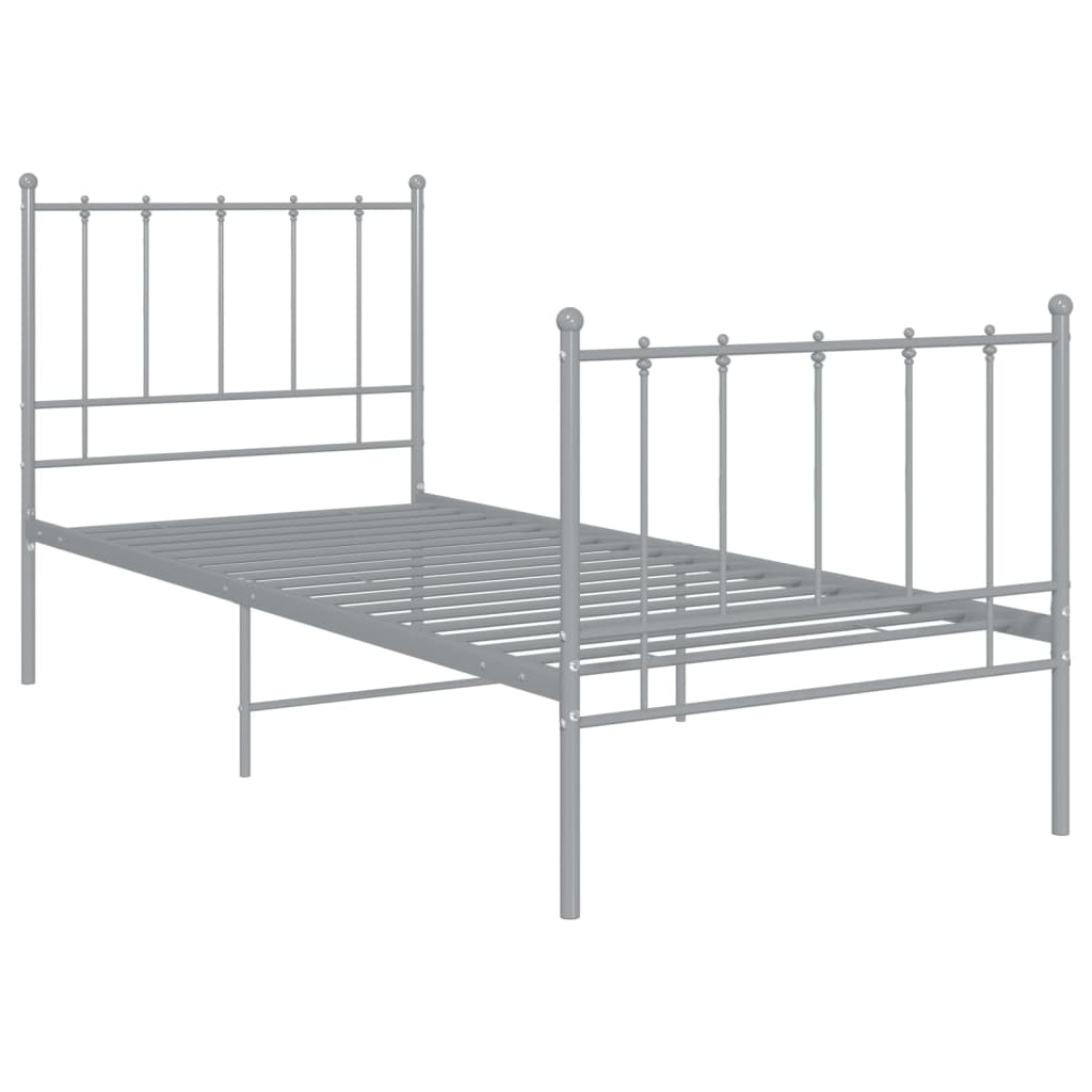 vidaXL Bett Grau Metall 100x200 cm