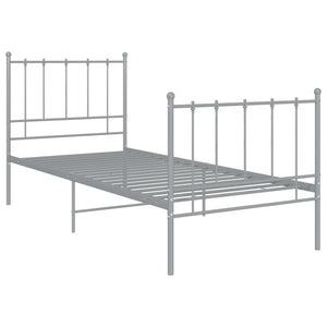 vidaXL Bett Grau Metall 100x200 cm