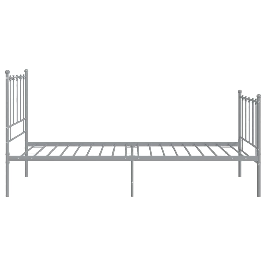 vidaXL Bett Grau Metall 100x200 cm