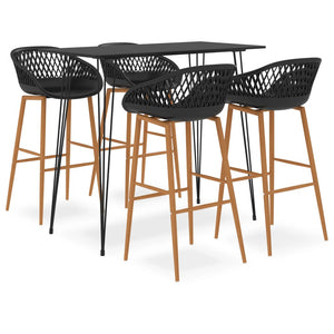 vidaXL 5-tlg. Bar-Set Schwarz