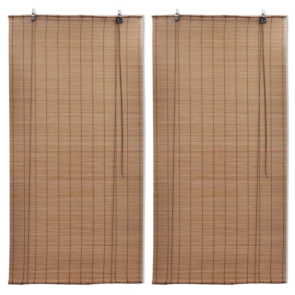 vidaXL Bambusrollos 2 Stk. 80x160 cm Braun