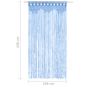 vidaXL Makramee Vorhang Blau 140x240 cm Baumwolle