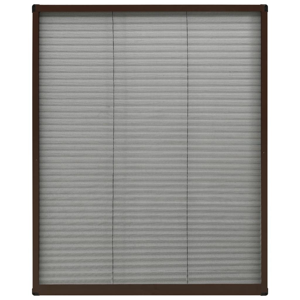 vidaXL Insektenschutz-Plissee für Fenster Aluminium Braun 80x100 cm