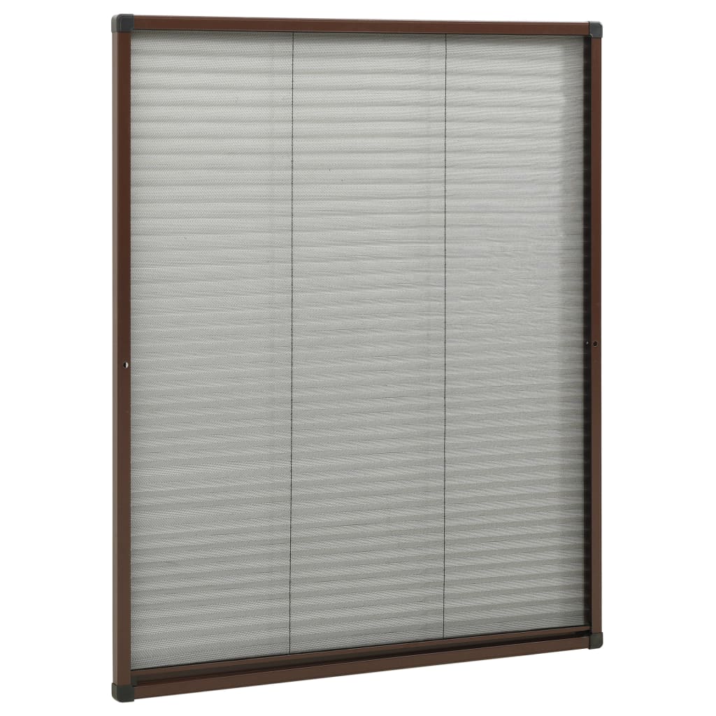 vidaXL Insektenschutz-Plissee für Fenster Aluminium Braun 80x100 cm