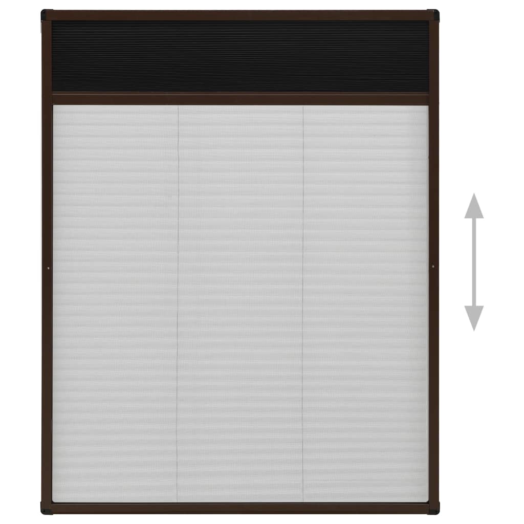 vidaXL Insektenschutz-Plissee für Fenster Aluminium Braun 80x100 cm