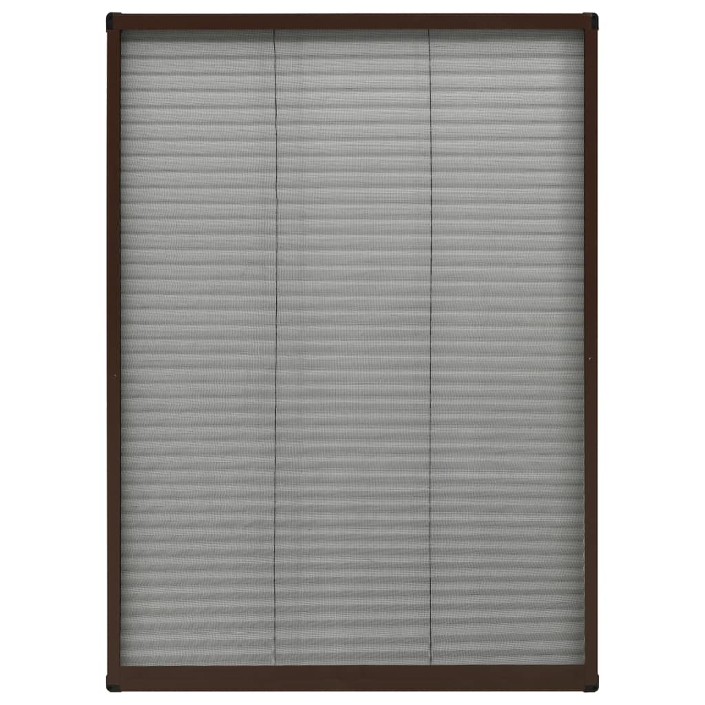 vidaXL Insektenschutz-Plissee für Fenster Aluminium Braun 80x120 cm