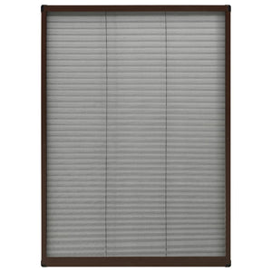 vidaXL Insektenschutz-Plissee für Fenster Aluminium Braun 80x120 cm