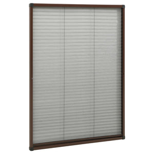 vidaXL Insektenschutz-Plissee für Fenster Aluminium Braun 80x120 cm