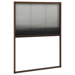 vidaXL Insektenschutz-Plissee für Fenster Aluminium Braun 80x120 cm