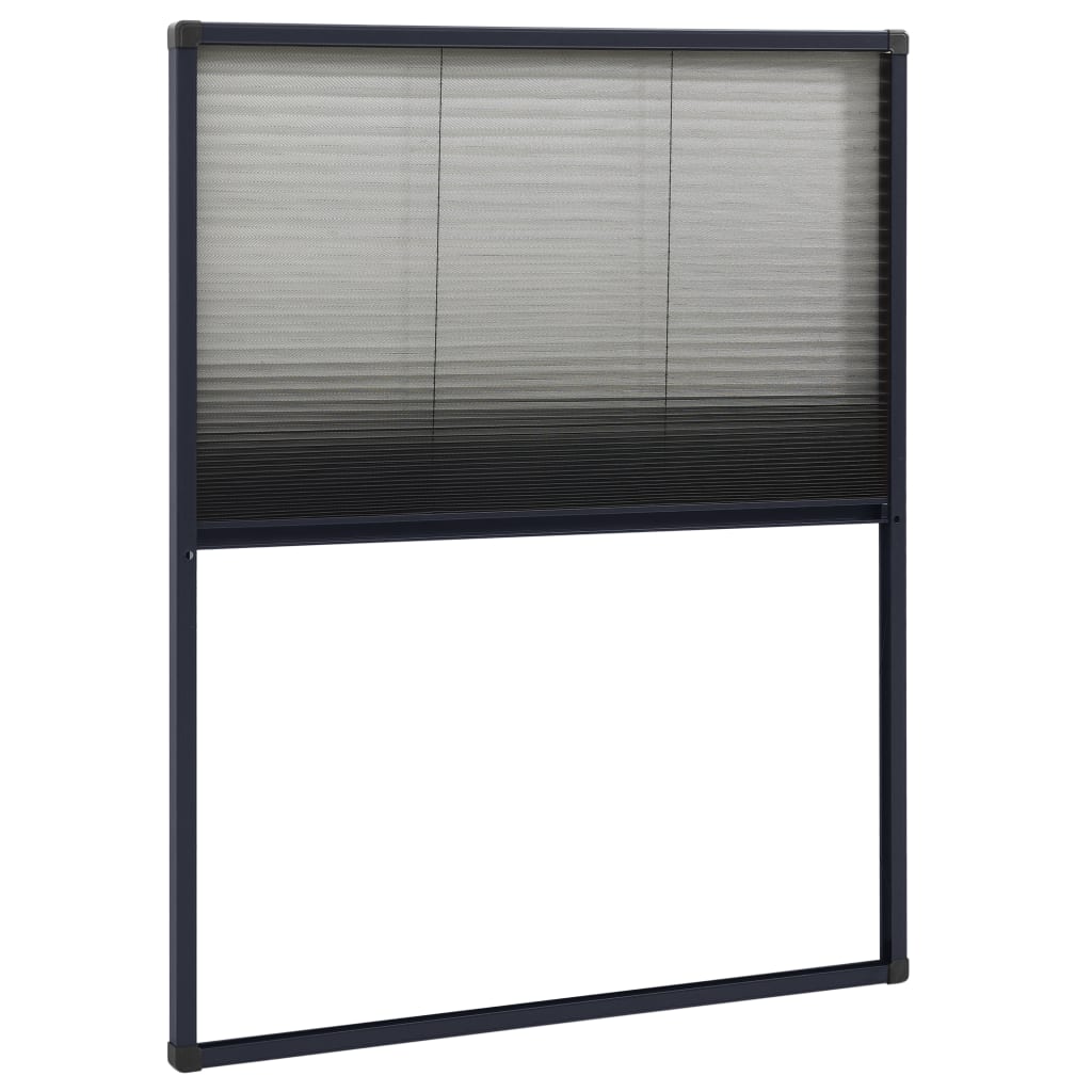 Insektenschutz-Plissee für Fenster Aluminium Anthrazit 60x80cm Stilecasa