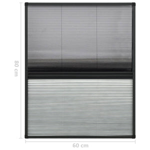 vidaXL Insektenschutz-Plissee für Fenster Alu 60x80 cm mit Jalousie