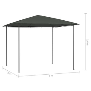 Pavillon 3x3x2,6 m Anthrazit 160 g/m²