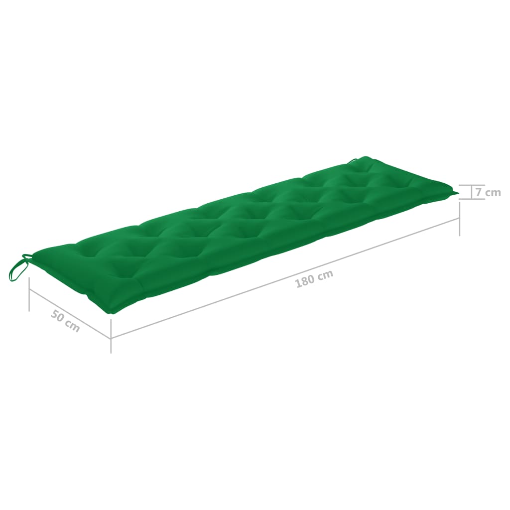 vidaXL Gartenbank-Auflagen 2 Stk. Grün 180x50x7 cm Oxford-Gewebe