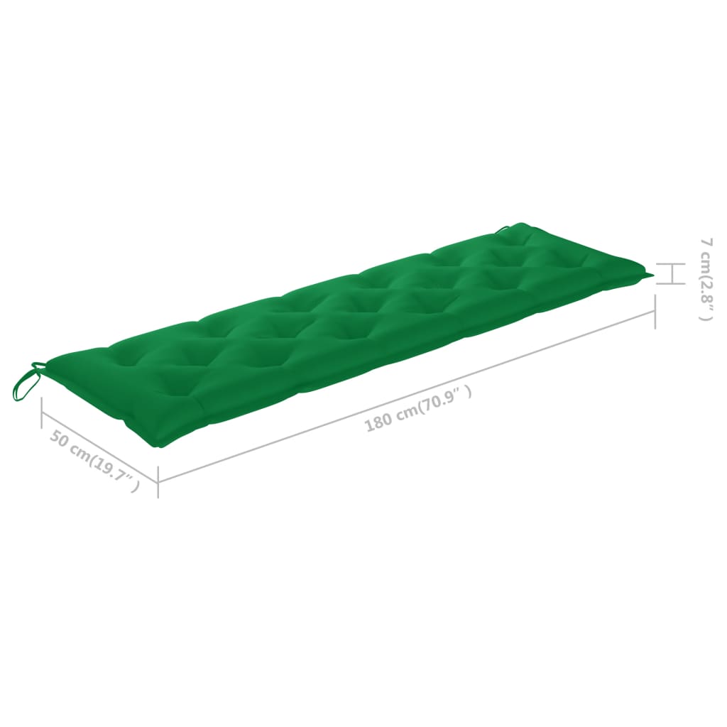 vidaXL Gartenbank-Auflagen 2 Stk. Grün 180x50x7 cm Oxford-Gewebe