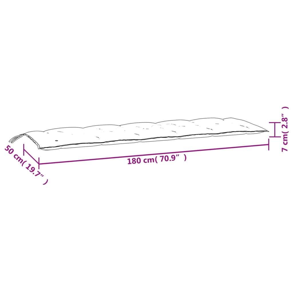 vidaXL Gartenbank-Auflagen 2 Stk. Grün 180x50x7 cm Oxford-Gewebe