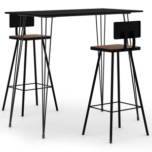 vidaXL 3-tlg. Bar-Set Schwarz