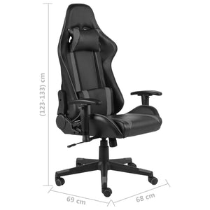 vidaXL Gaming-Stuhl Drehbar Grau PVC