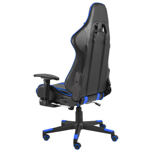 vidaXL Gaming-Stuhl mit Fußstütze Drehbar Blau PVC