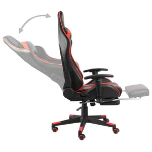 vidaXL Gaming-Stuhl mit Fußstütze Drehbar Rot PVC