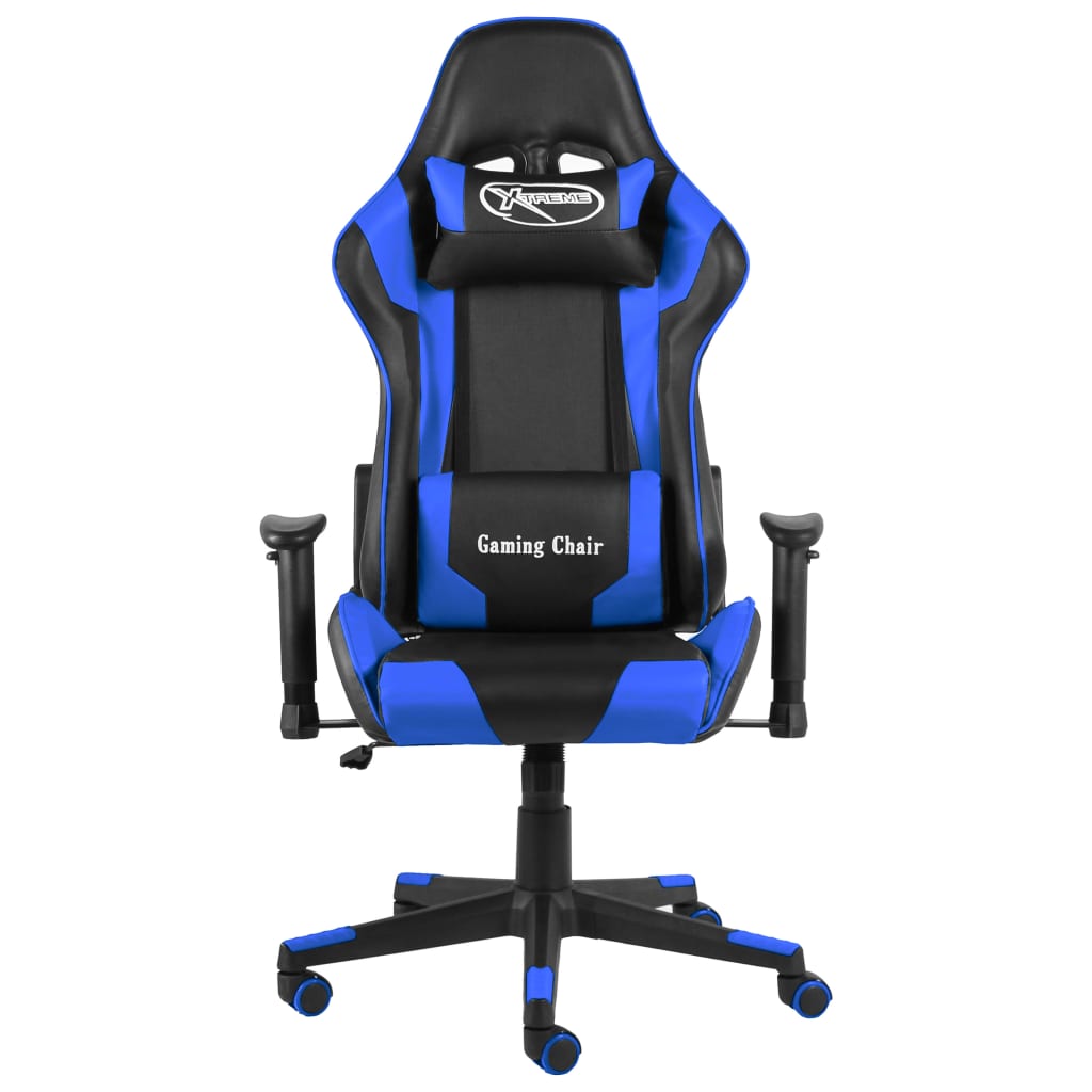 vidaXL Gaming-Stuhl Drehbar Blau PVC