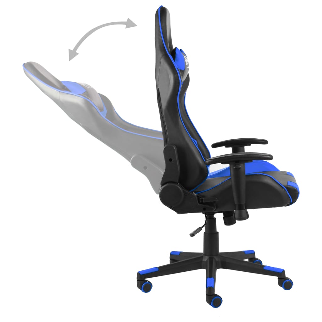 vidaXL Gaming-Stuhl Drehbar Blau PVC