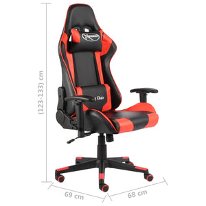 vidaXL Gaming-Stuhl Drehbar Rot PVC