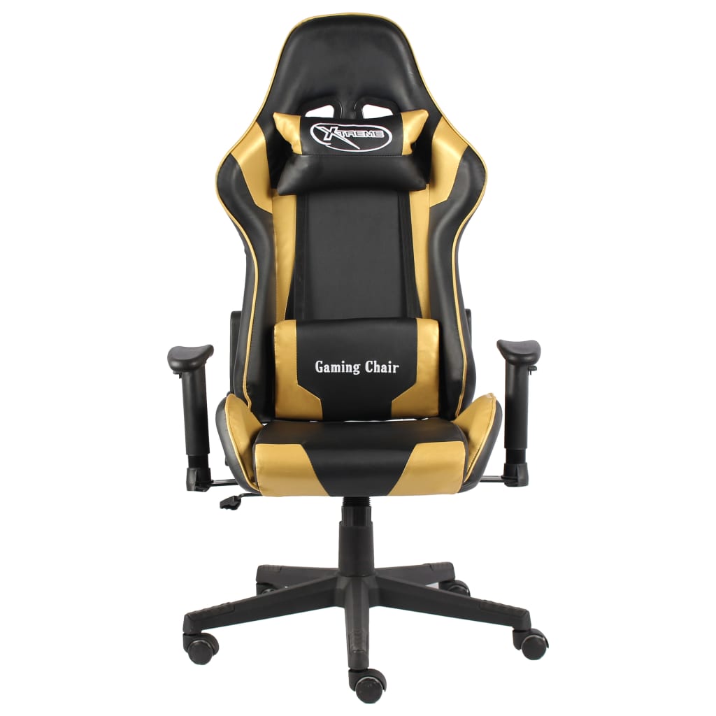 vidaXL Gaming-Stuhl Drehbar Golden PVC