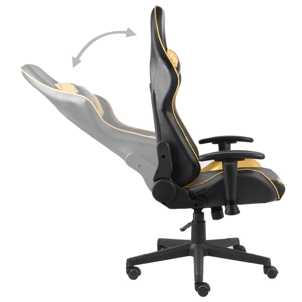 vidaXL Gaming-Stuhl Drehbar Golden PVC