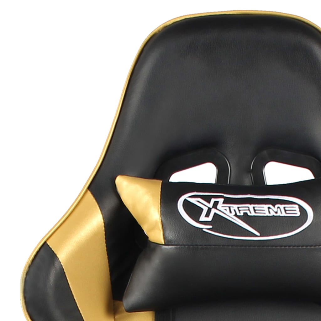 vidaXL Gaming-Stuhl Drehbar Golden PVC