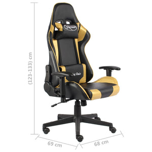 vidaXL Gaming-Stuhl Drehbar Golden PVC