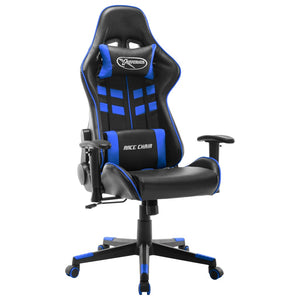 vidaXL Gaming-Stuhl Schwarz und Blau Kunstleder