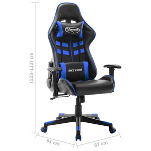 vidaXL Gaming-Stuhl Schwarz und Blau Kunstleder